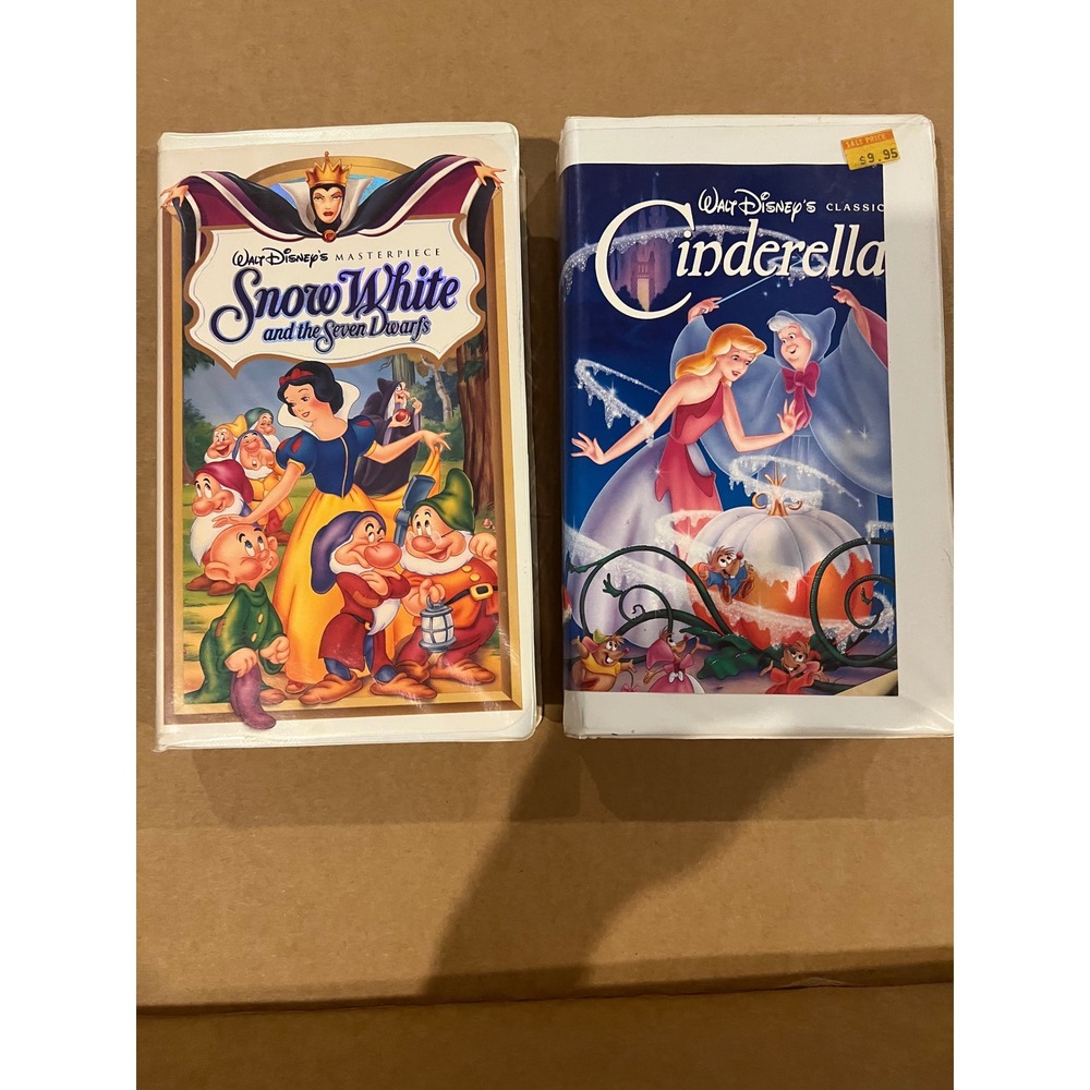 Vintage 80s/90s Walt Disney VHS Movies Cinderella Black Diamond and Snow White